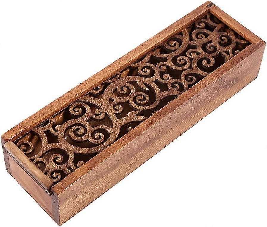 Creative Wooden Antique Multifunctional Desktop Gift Box (Roll Pattern)