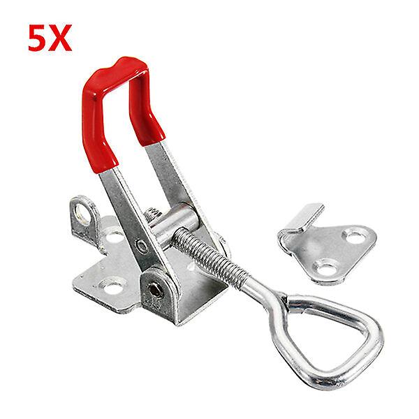 5Pcs 180kg/397lbs Quick Latch Type Toggle Clamp Catch Adjustable Lever Handle