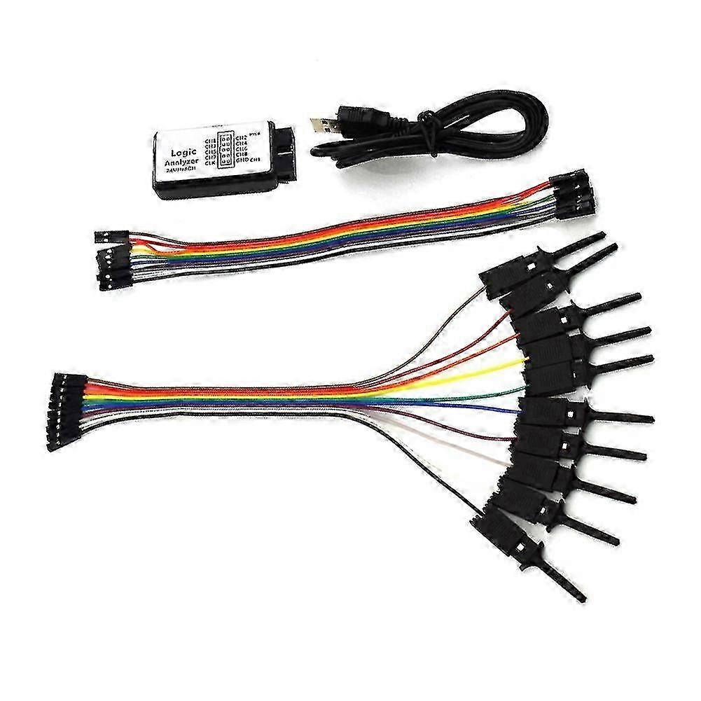 Test Hook Clip Logic Analyzer Test Folder compatible with Jumper Wire Cable compatible with Usb 24m 8ch