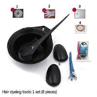 8 stuks Professionele Salon Hair Coloring Dyeing Kit - Dye Brush Kam/Ear Cover/Hair Clip/Mixing Bowl/Disposable Handschoenen/Kapper Hair Coloring Verven
