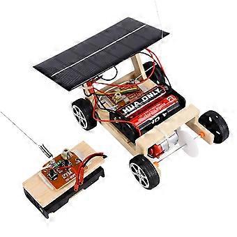 Draadloos RC Voertuig Model Creatief Model Speelgoed Houten Assemblage Zonne-afstandsbediening Auto voor School KAESI KAESI