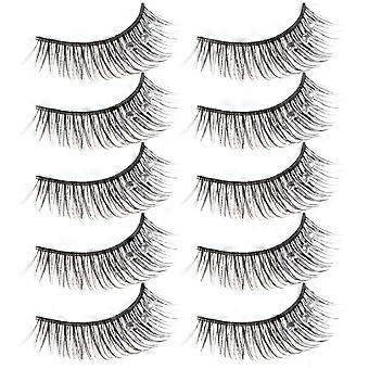 5 Pairs False Eyelashes Fluffy Eyelashes with Rhinestones Fake Lashes Natural Look Lashes