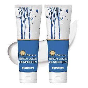 Sunscreen SPF50 Moisturizing Birch Juice Formula, No White Cast for Face and Body, 1.69oz, 2pcs