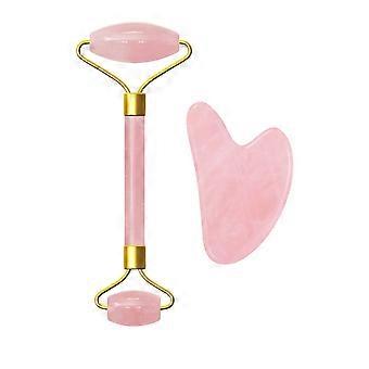 Facial Roller for Deep Hydration and Circulation Boost - Pink Rose Quartz Massage Tool