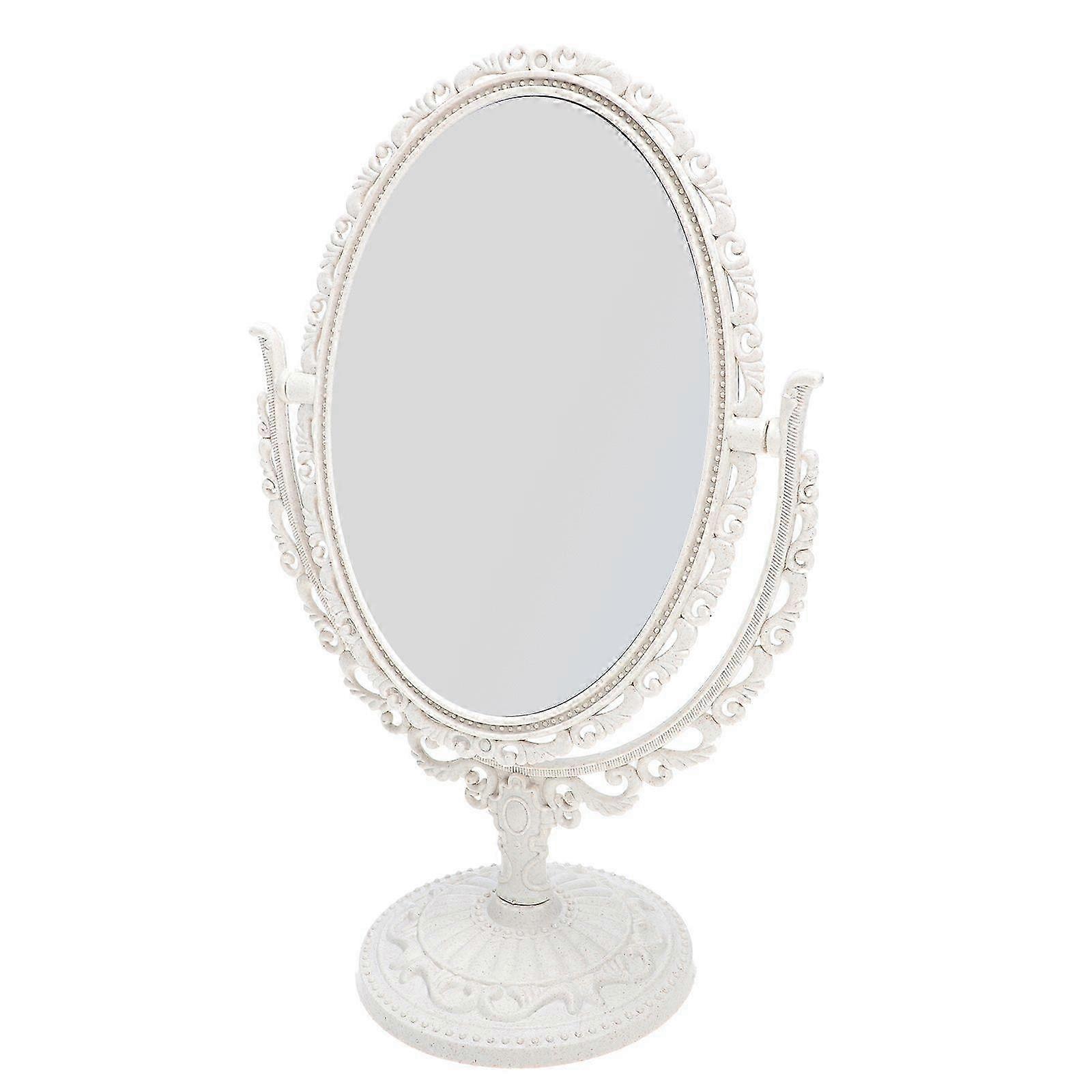 Vintage Double-side Makeup Mirror Creative Oval Mirror Desktop Mirror Decor