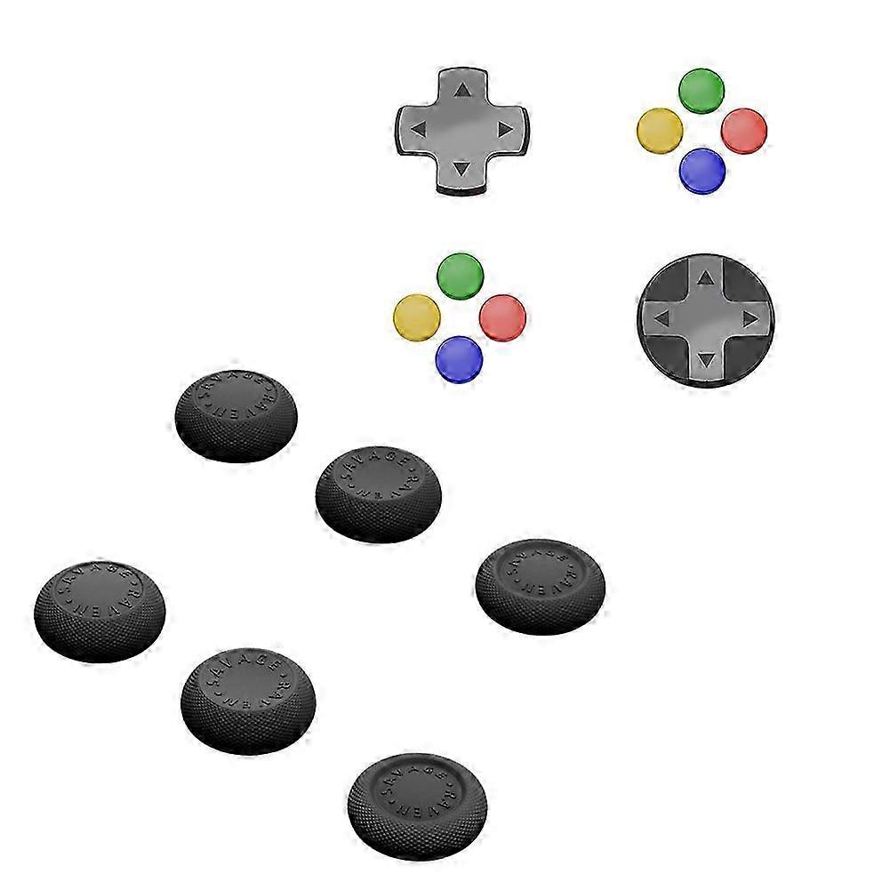 compatible with Switch2 Joystick Cap+D-Pad Button Cap Set compatible with Switch 2 D-PAD Color Button Cap,Black & Multicolor