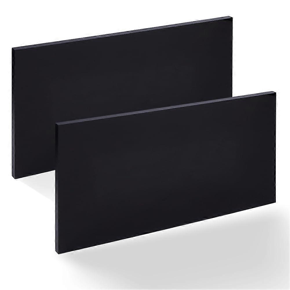 2Pcs HDPE Plastic Sheet High Density Polyethylene Sheet 0.33" Thick Size 6" x 12" Black Solid Plastic Block Flat Panel DIY