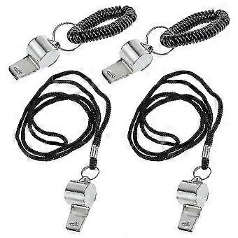 4 Pcs Assobiando Futebol Apito de Futebol Metal Esportes Apito Apito de Metal Apito Árbitro de Futebol Apito-SaoZ