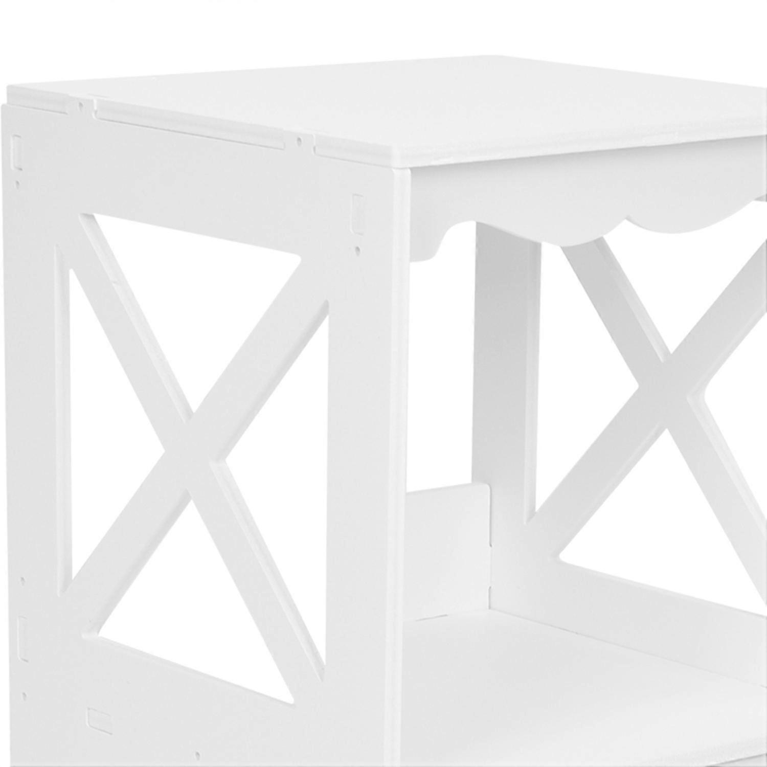 Feature:
1. 2‑layer storage space, provides multiple storage methods, can store drinks, books, flowe
