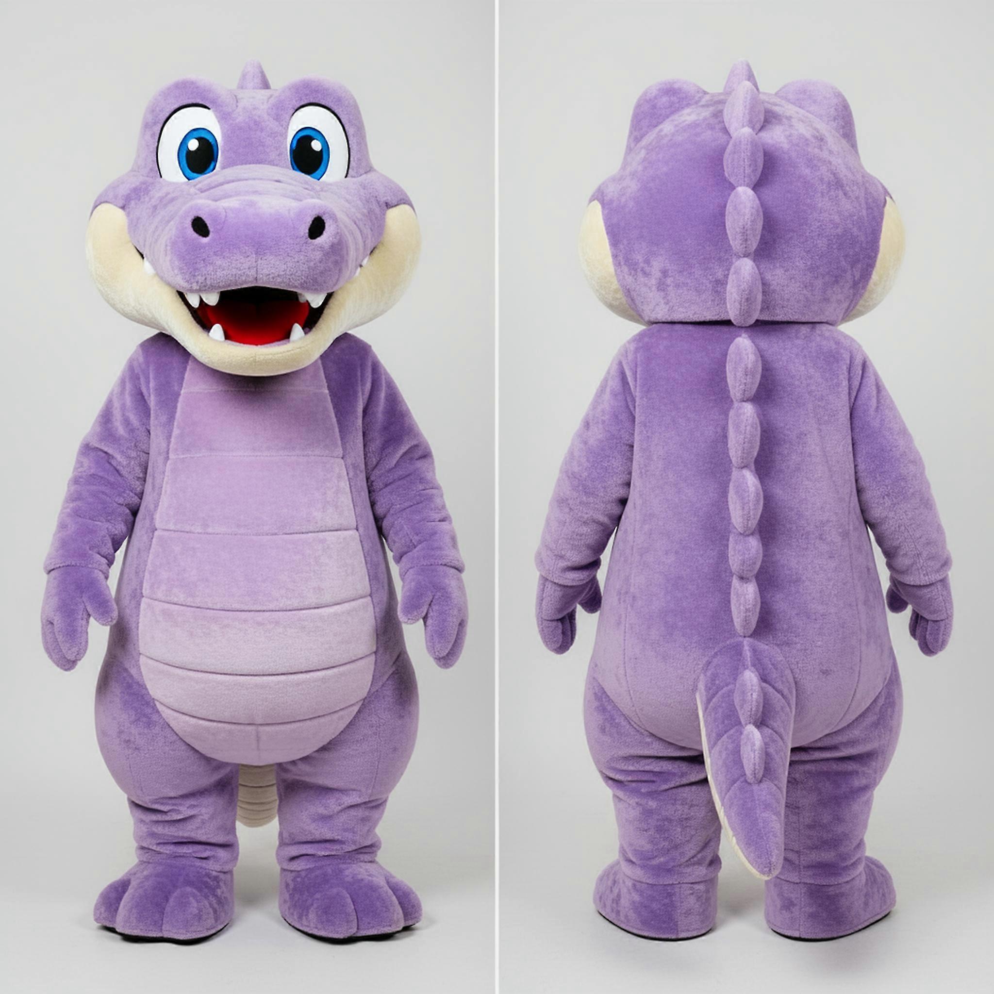 MASTICOT Lavender Plush Friendly Crocodile Mascot