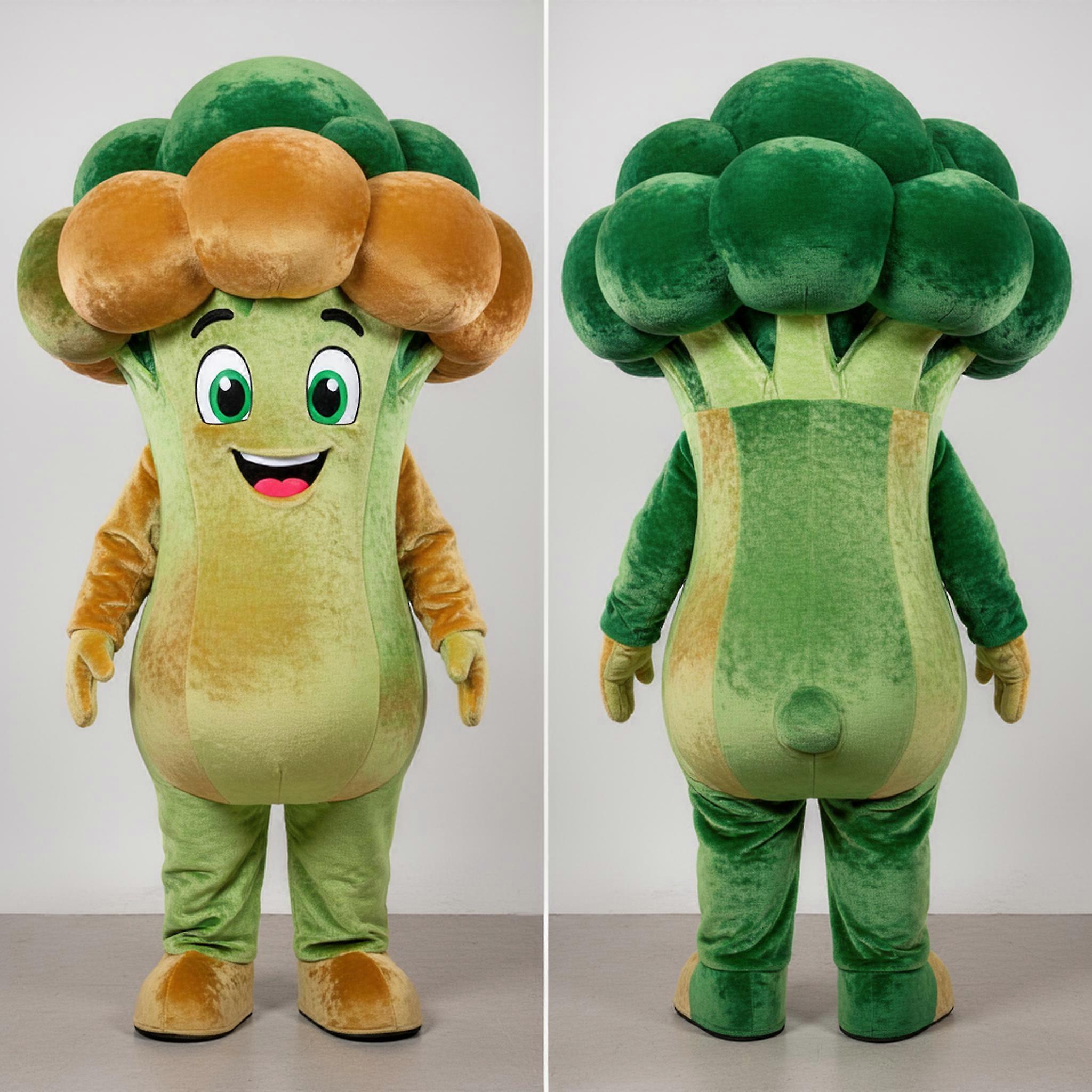 MASTICOT Emerald Green Padded Broccoli Mascot
