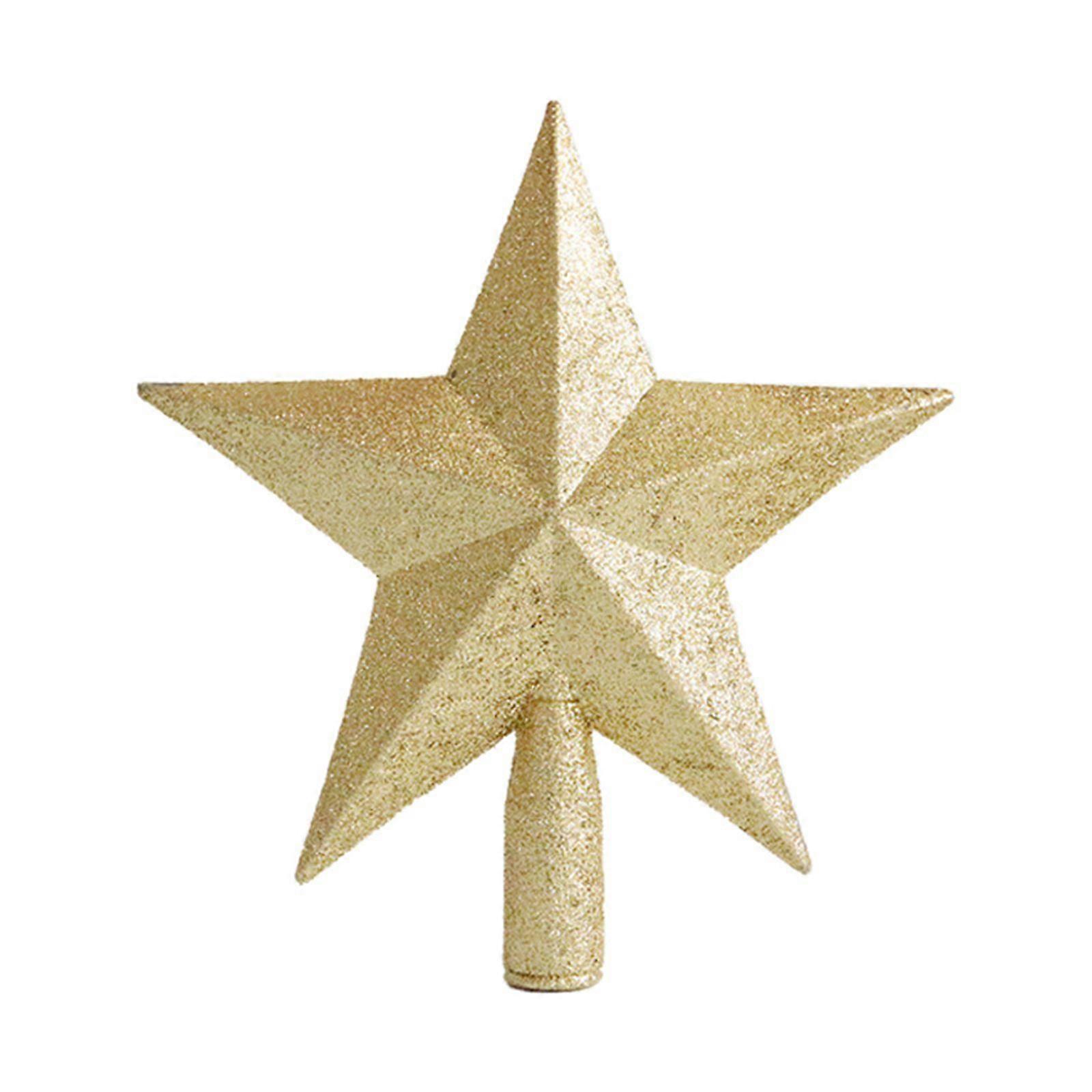 Glittered 3D Star Tree Topper, Shatterproof Holiday Decor