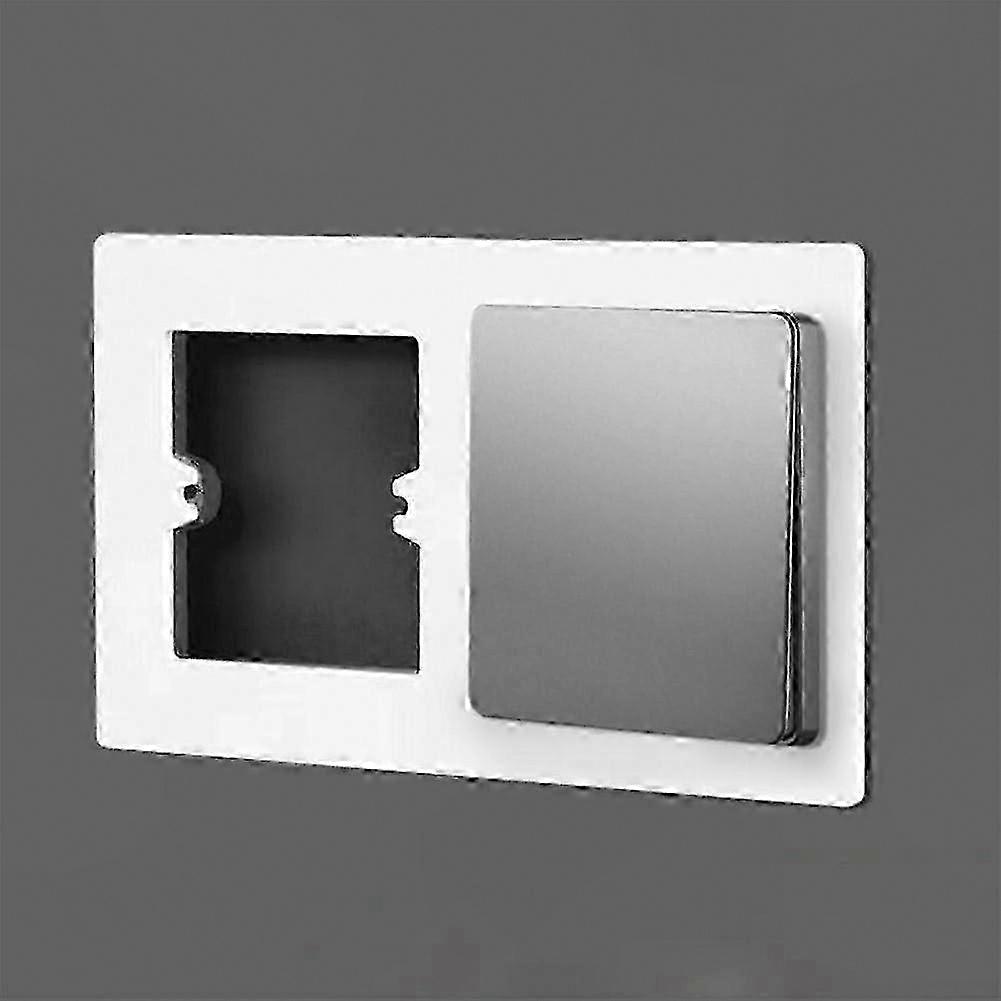 86 Type Switch Socket Wall Panel with Protective Frame, Durable PC Cover, White