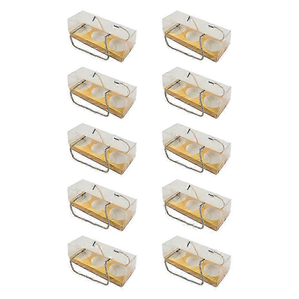 Clear Cupcake Boxes with Handle for Storage 10Pcs Rectangular Dessert Containers