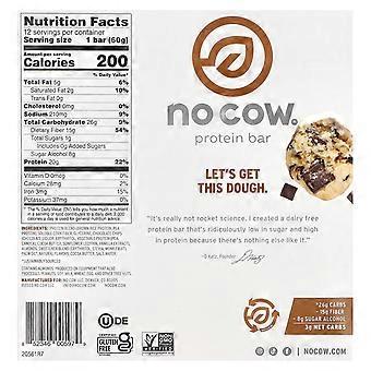 Geen koe, eiwitreep, chocolate chip cookie dough, 12 repen, 2,12 oz (60 g) elk