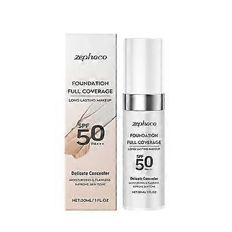 Base líquida Zephoco Soft, hidratante, leve, de longa duração, sem efeito de maquiagem escura.