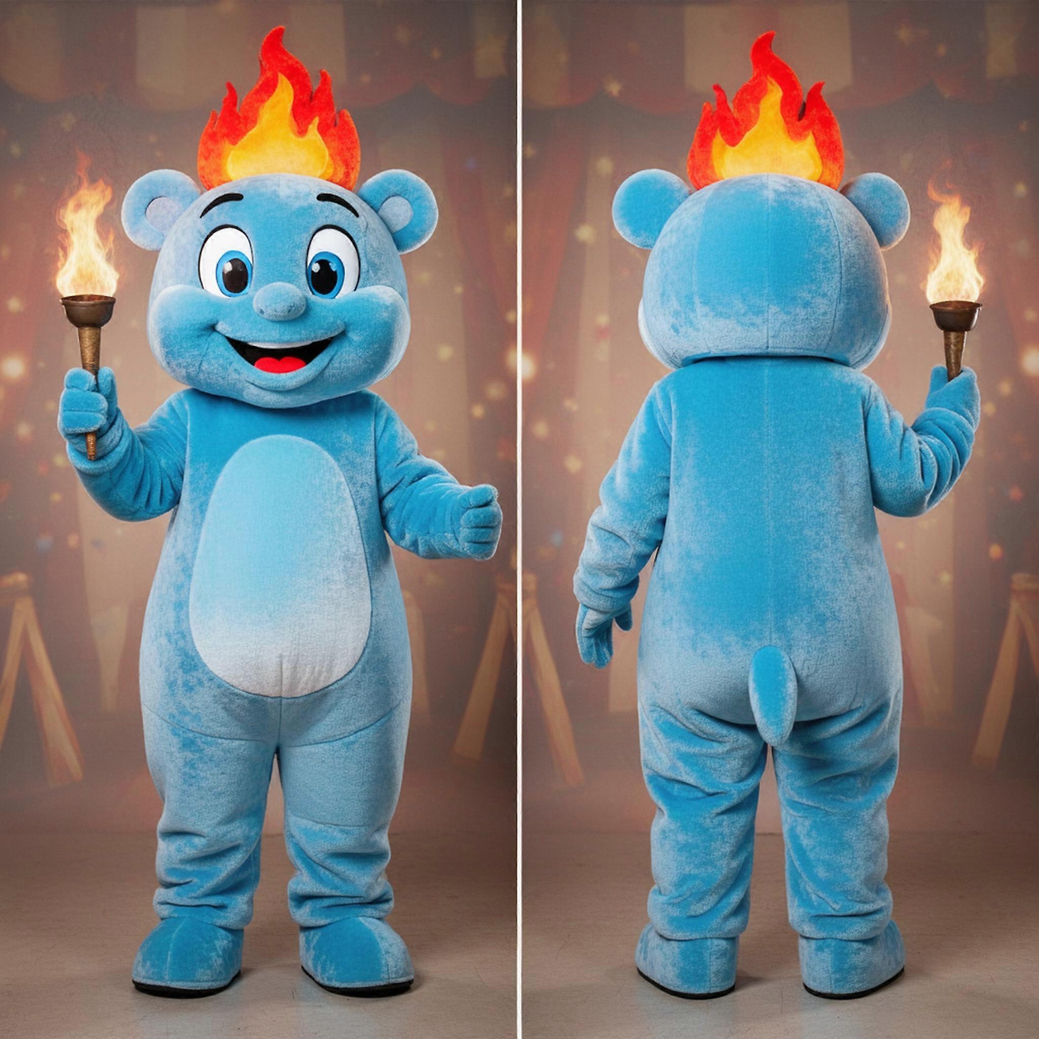 MASTICOT Sky Blue Whimsical Fire Eater Mascot