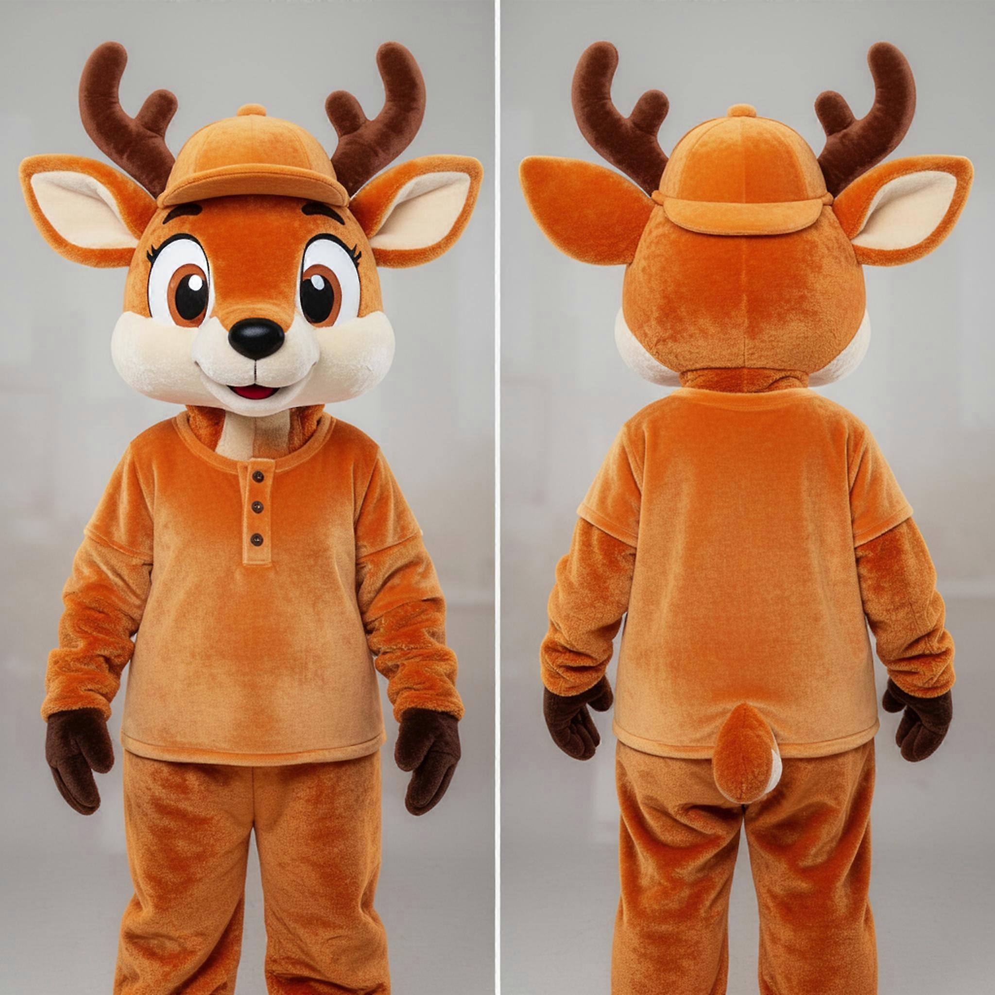 MASTICOT Rust Orange Gentle Roe Deer Mascot