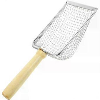 Steel Mesh Litter Shovel with Long Wood Handle for Terrariums