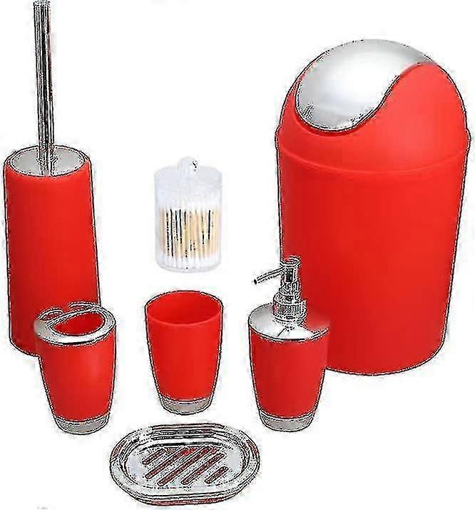 Bathroom Accessories Set (7 Pieces) Plastic