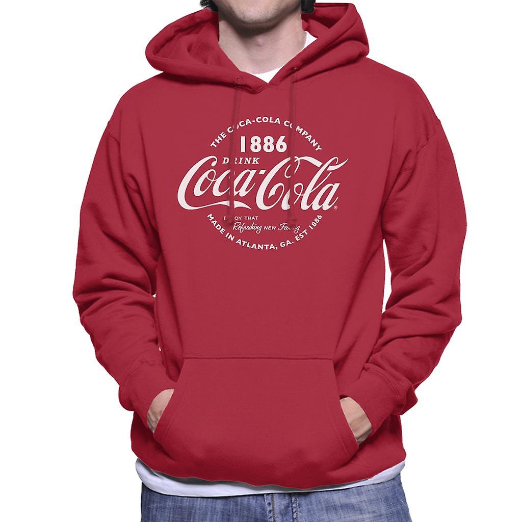 Coca Cola Retro Logo Bianco Testo Felpa con Cappuccio Uomo