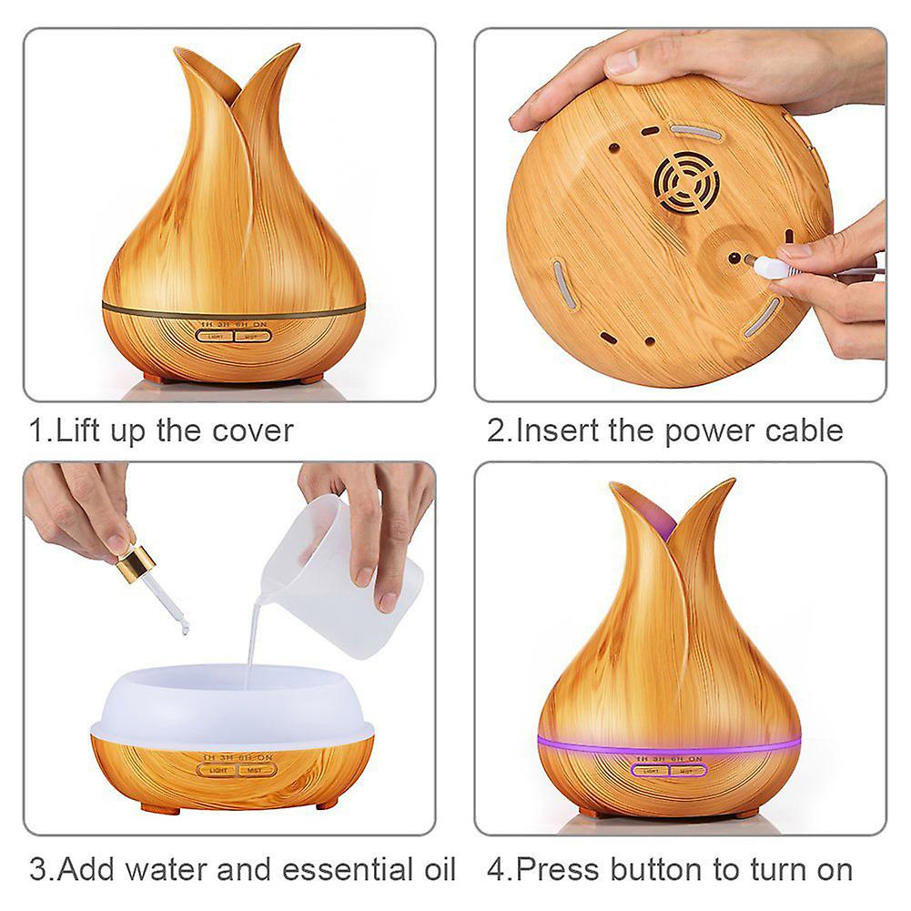 400ML Essential Oil Diffuser Ultrasonic Aromatherapy Air Humidifier for Home Office Spa