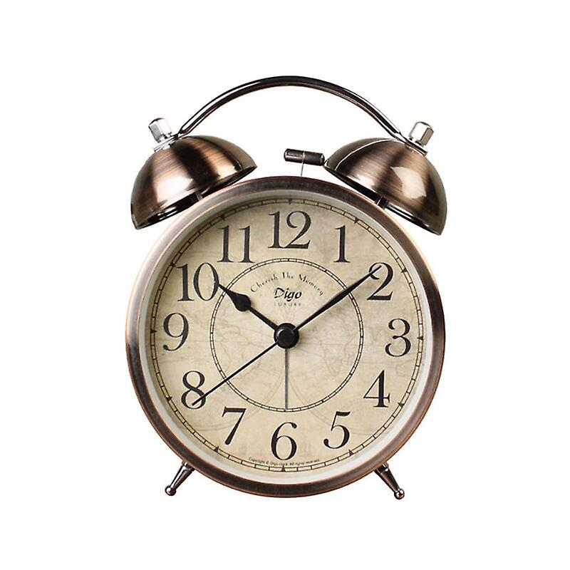 4 Incheses Creative Retro Silent Desktop Clock Twin Bell Loud Alarm For Heavy Sleepers Alarm Clocks & Clock Radios