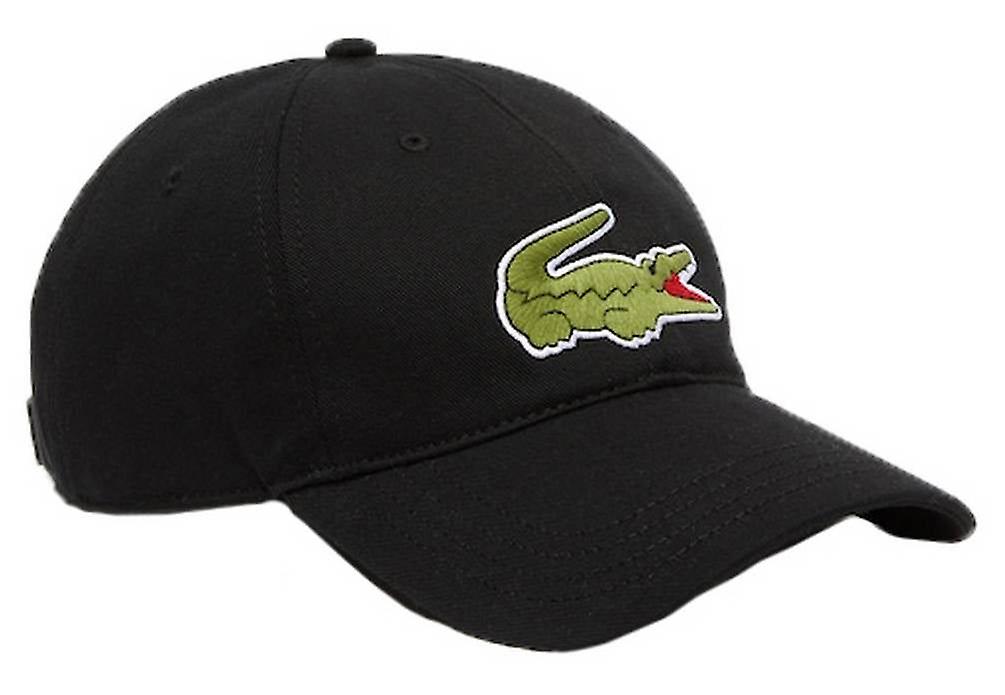 Lacoste Embroidered Croc Organic Cotton Twill Cap - Black