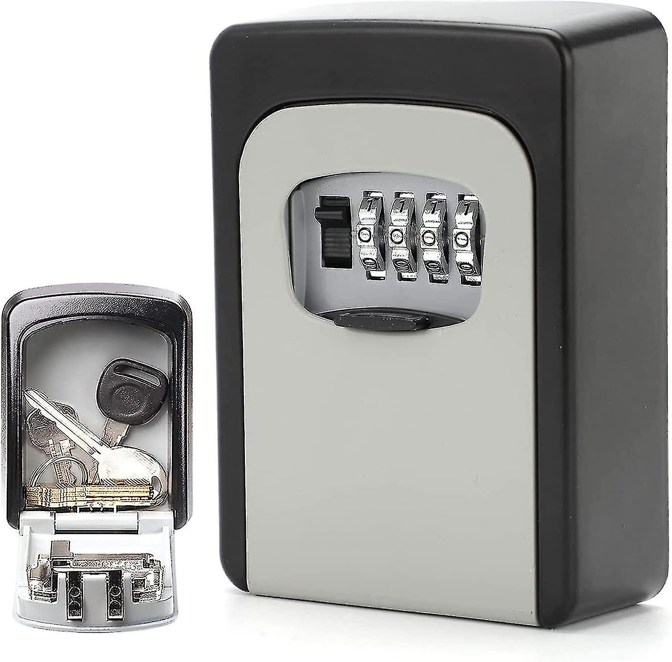 Key Safe Key Safe With 4-digit Number Code Outside, Wall-mounted Key Box For