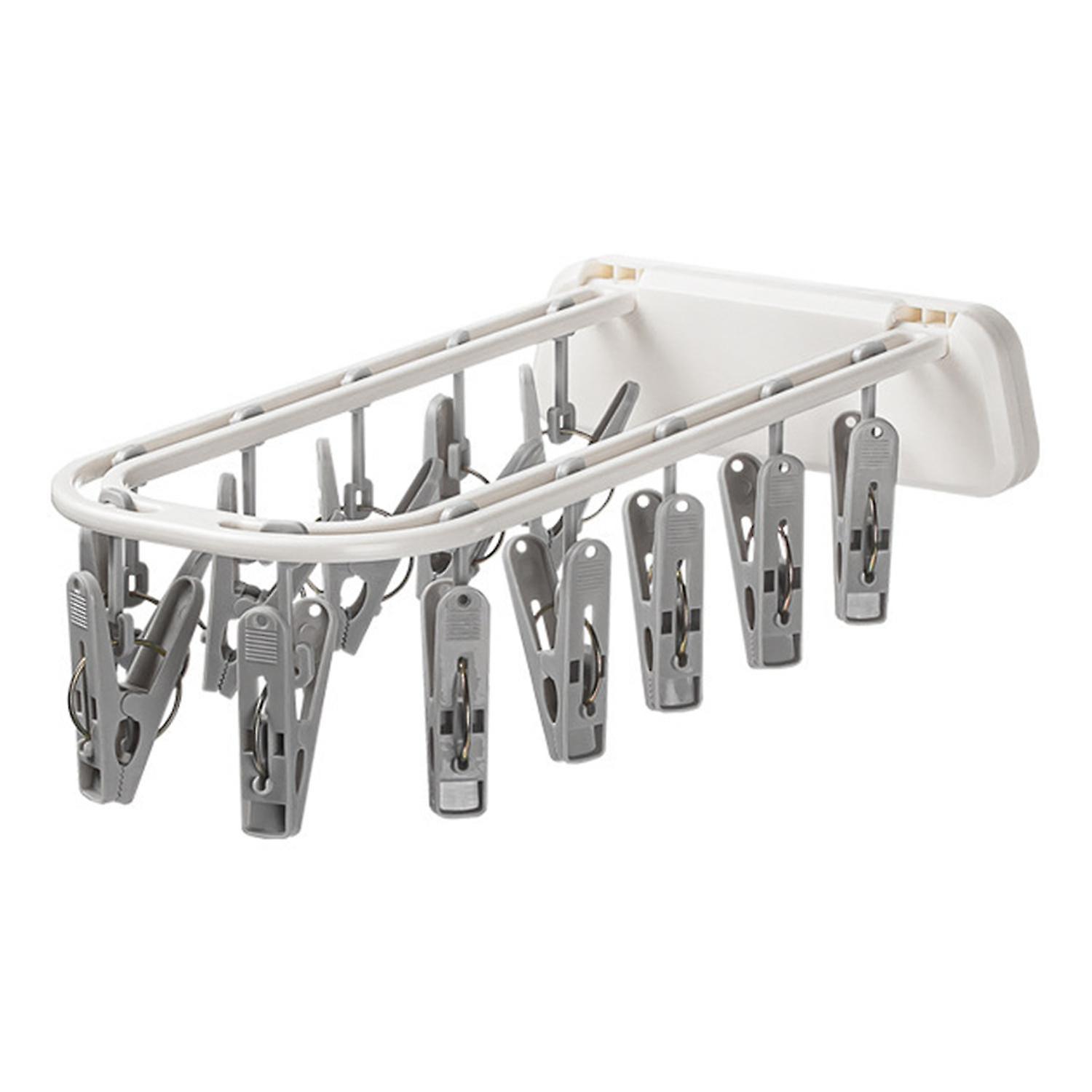 ZHOUBA Clothes Drying Rack Multiple Clips Foldable Strong Load Bearing Windproof Hanger Drying Clip