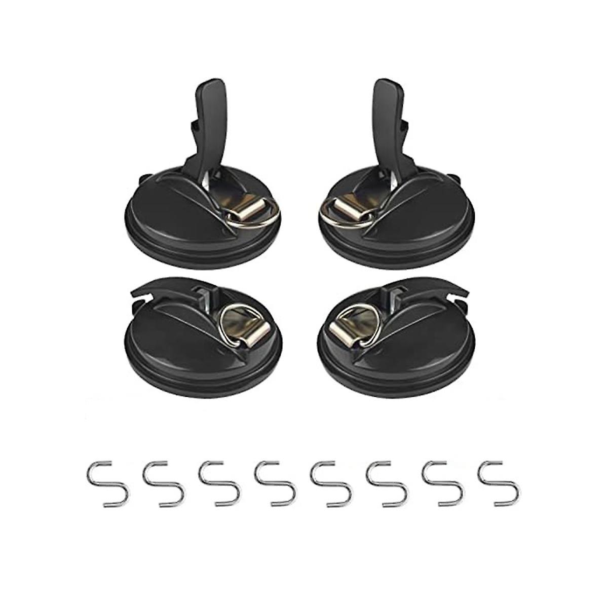 4Pcs Heavy Duty Suction Cup Anchor Strong Suction Cups with Hooks for Fixing Car Awnings, Smoothing