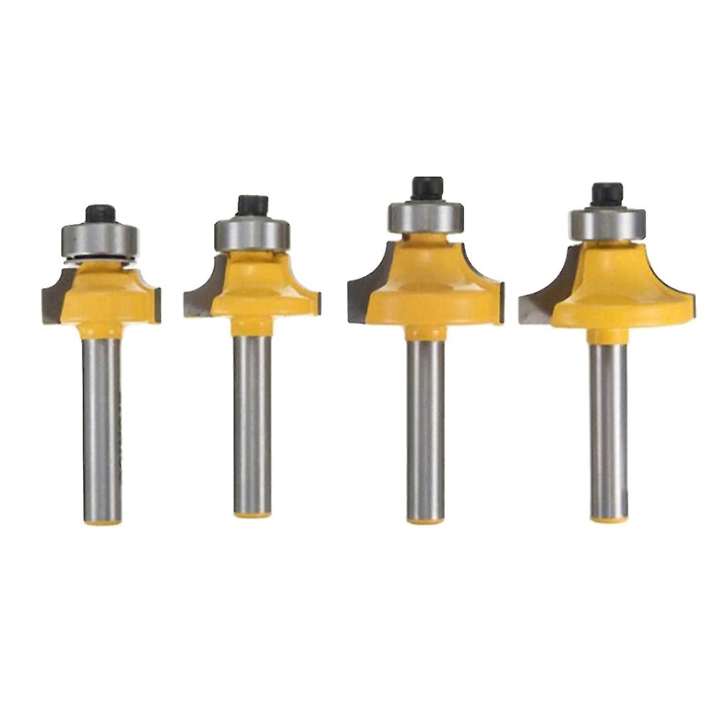 1/2'' 3/8'' 1/4'' 1/8'' Round Over Edge Forming Router Bits Set - 1/4" Shank