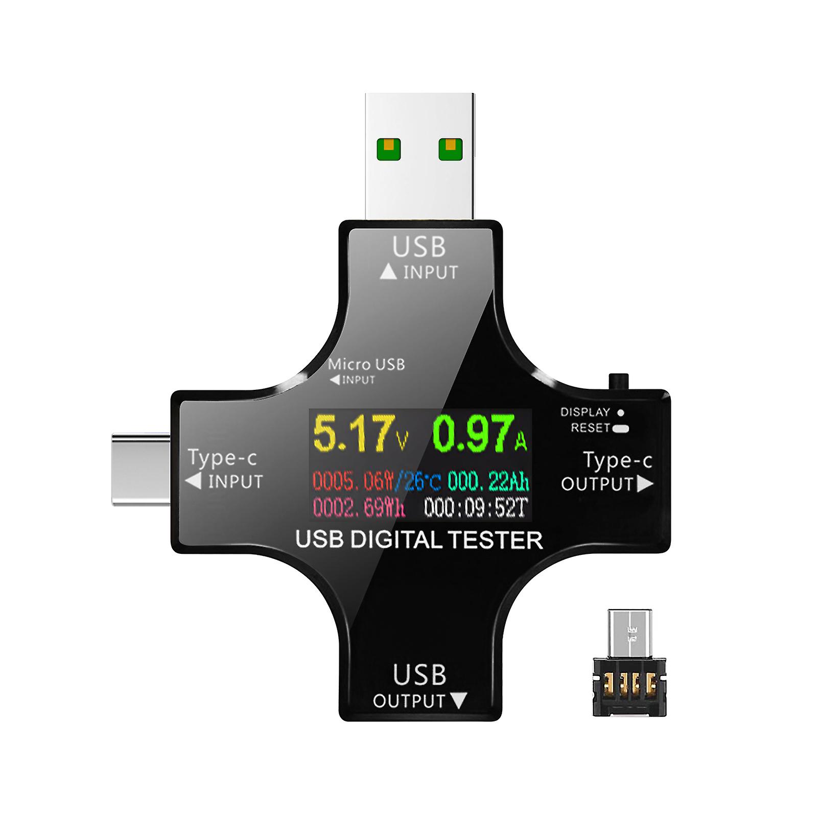 2 In 1 Type C Usb Tester With Ips Lcd Color Screen Usb Voltmeter