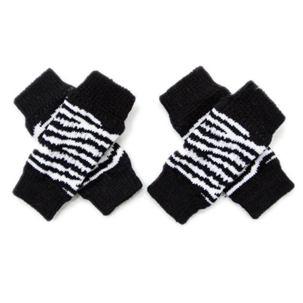ZHOUBA 4Pcs/Set Winter Pet Dog Leg Socks Zebra Leopard Dots Print Non-slip Leg Warmers