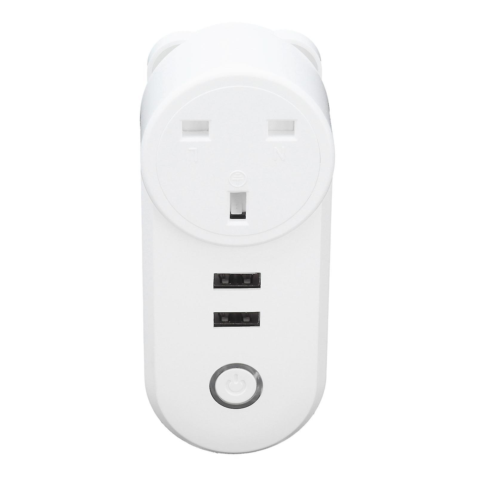Wireless Smart Plug with Dual USB Ports, Voice Control & Timer for UK Sockets