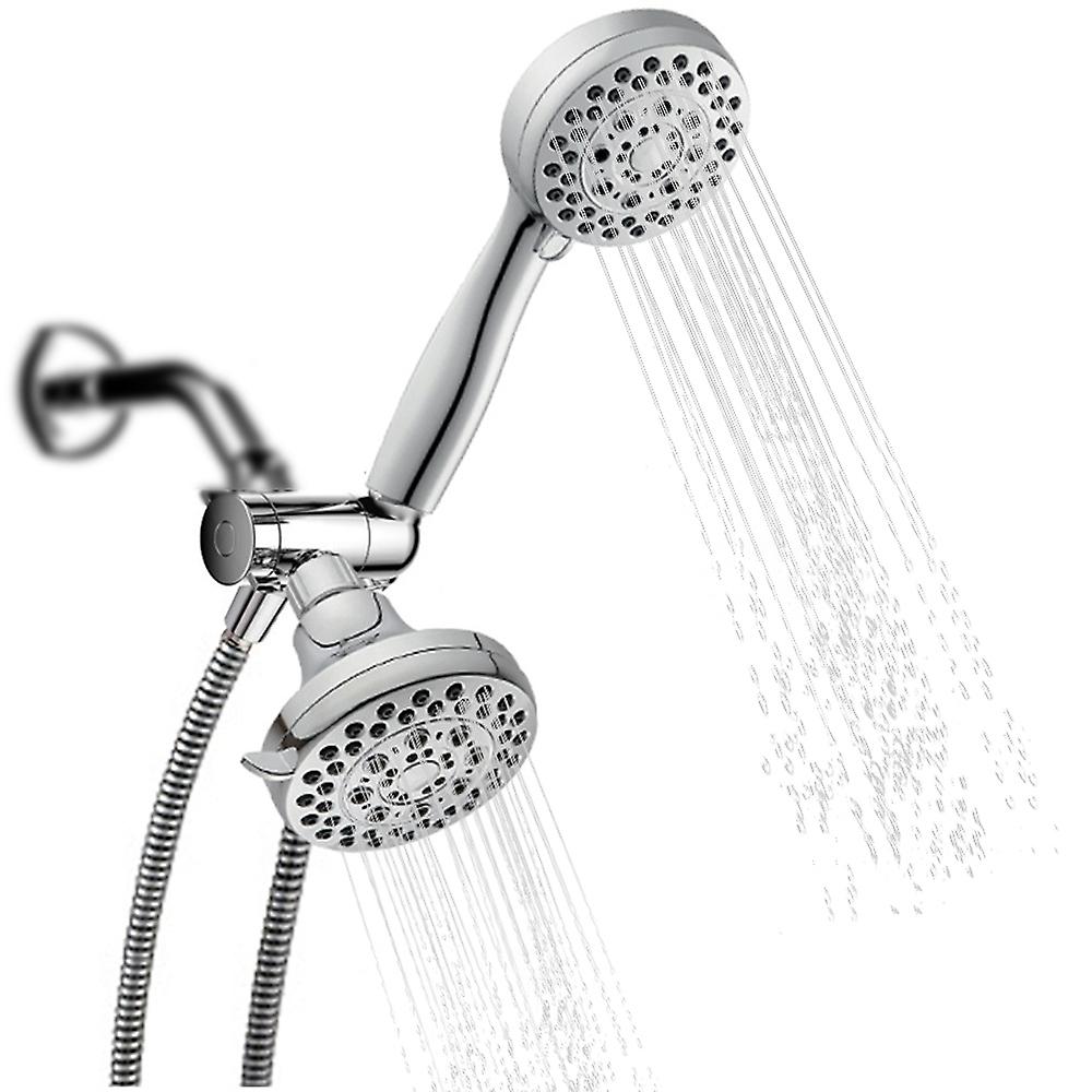Handheld Shower Head Rain Showerhead Combo 5 Spray Settings High Pressure Shower Head With 3-Way Wat