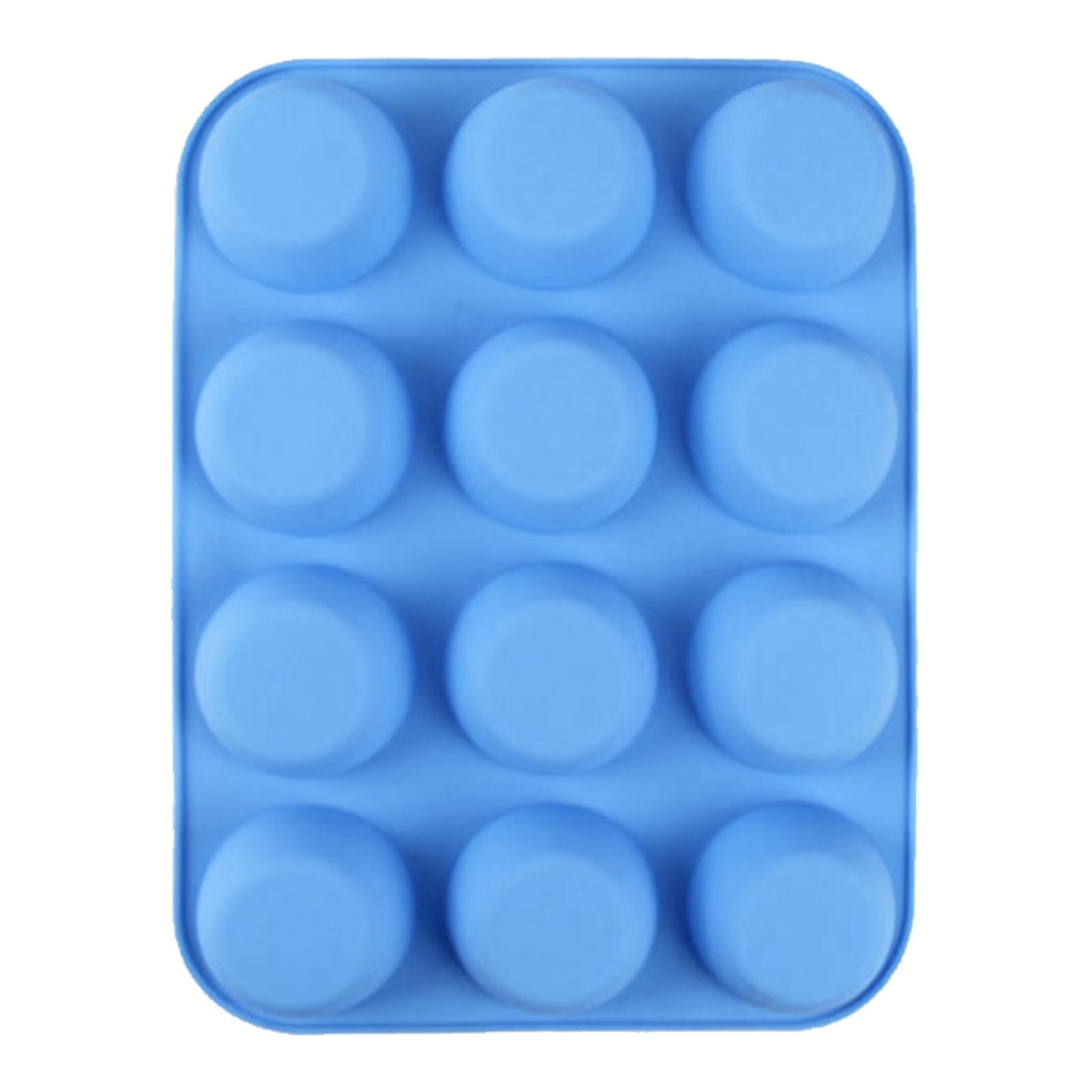 Silicone Round Cupcake Pan for Easy Release - Blue