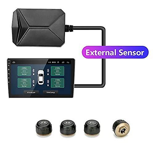 Kirinavi Usb Car Tpms Tire Pressure Monitoring With 4 Internal External Sensors For Android Car Radio Auto Security Alarm System