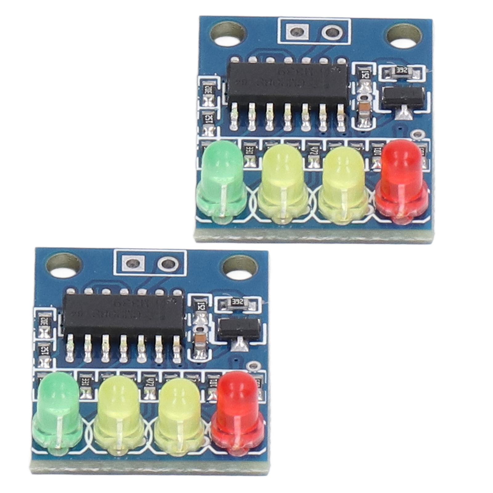 2Pcs Battery Level Indicator Module Capacity Tester Board 4 Phase 12V with 4pcs LED