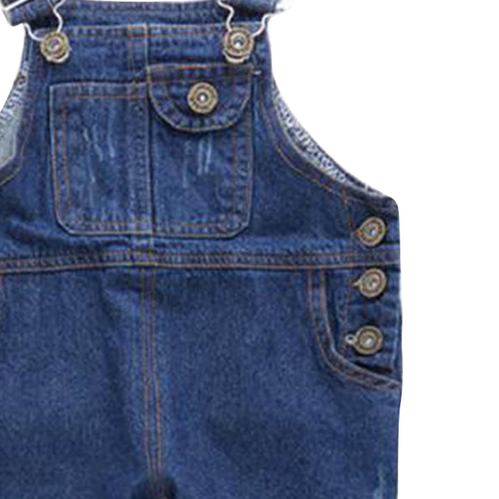 子供の長いオーバーオール調節可能なストラップジャンプスーツ春の男の子と女の子のための子供のデニムパンツ100cm / 39.4in