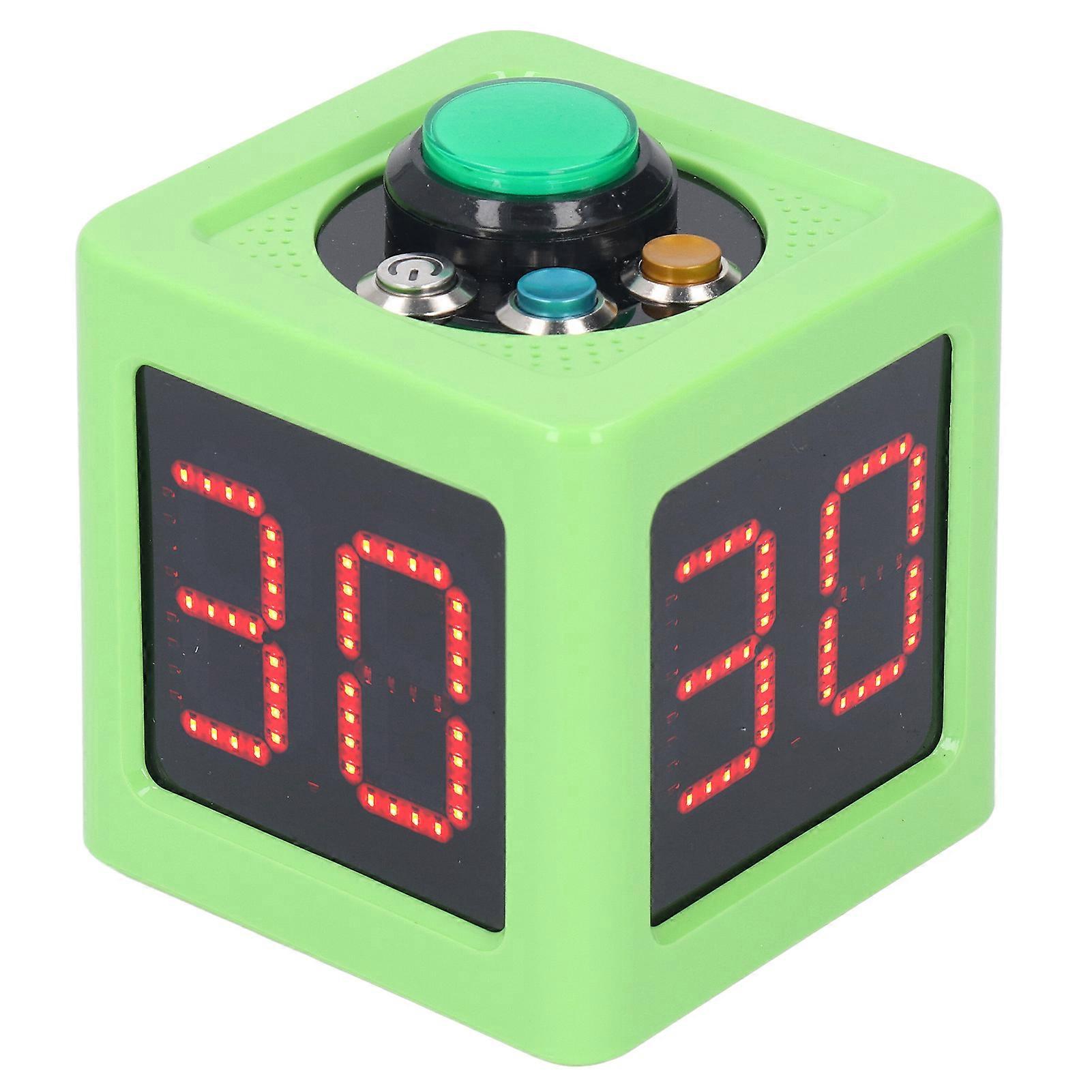 Cube Timer 1.4in 4 Sided Digital Shot Countdown Chronomètre pour Poker Privé Chess Casinos Vert