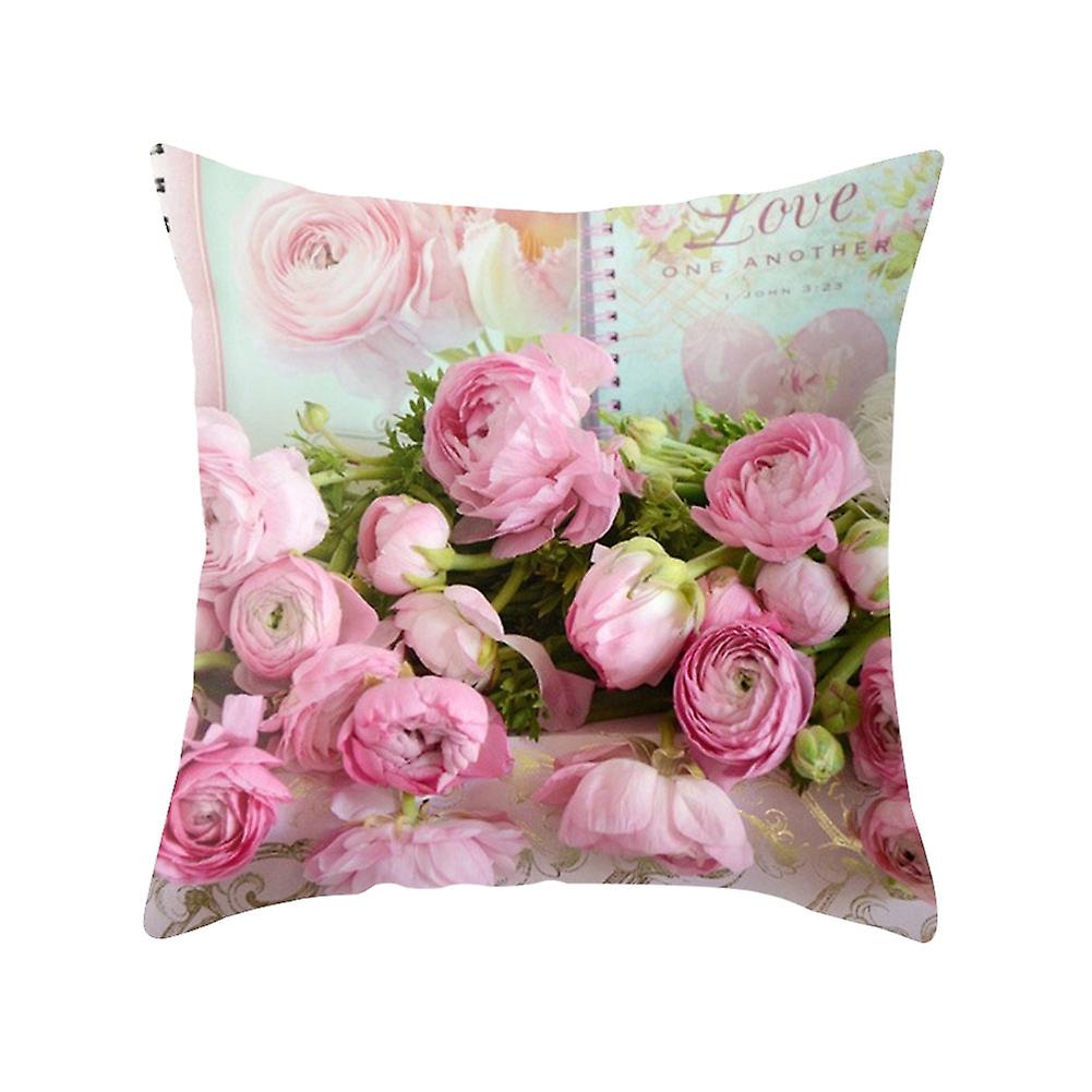 ZHOUBA Country Rose Square Throw Pillow Protector Case Housse de coussin Articles de literie 13#