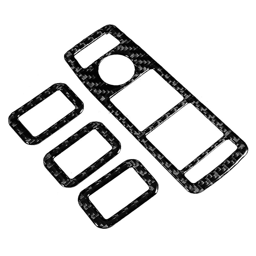 Window Switch Panel Overlay,4 Pcs Carbon Fiber Window Lift Button Trim Window Switch Panel Sticker High-Intensity Output