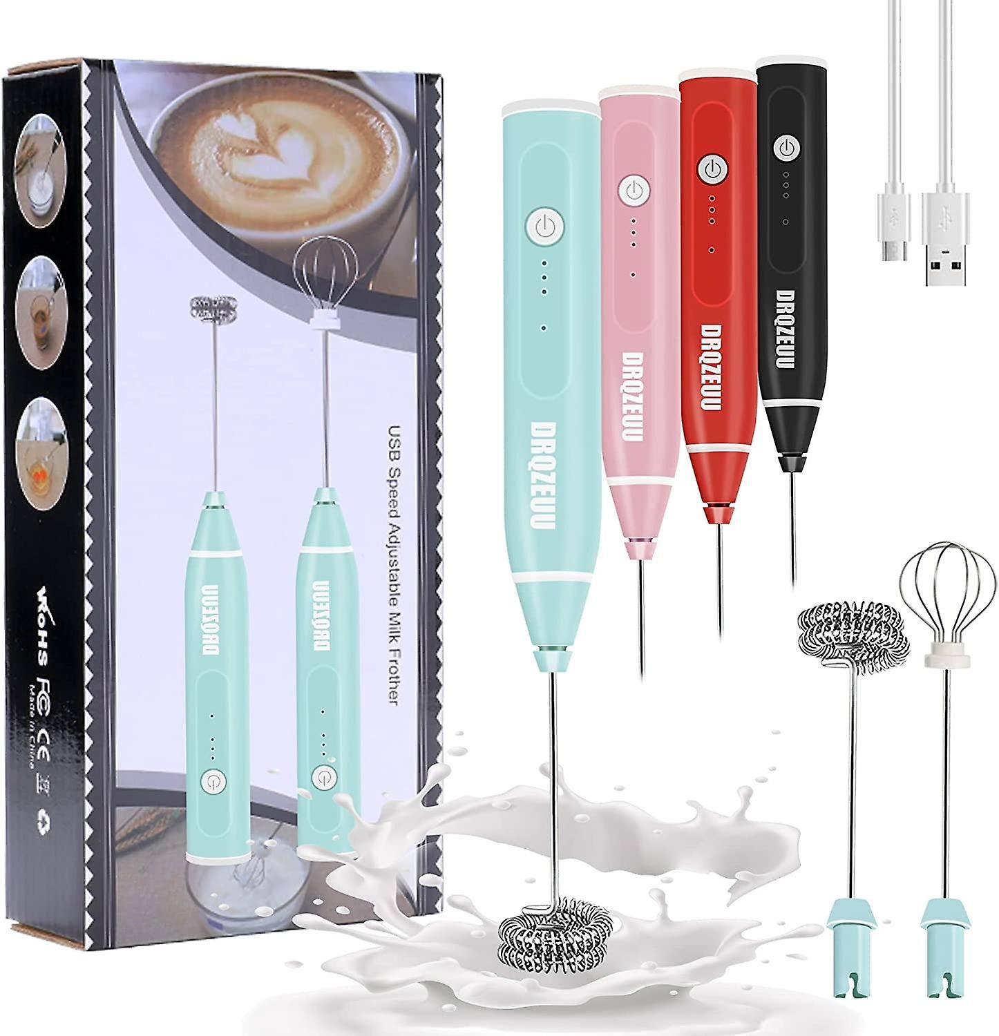 Portable Milk Frother, Mini USB Rechargeable Electric Foam Maker for Cafe Latte, 5 Speeds, Mixer for