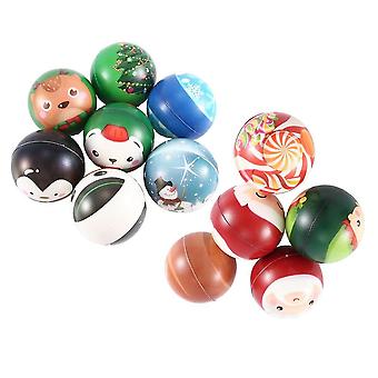 Christmas Style 6.3cm hoppebold stress relief svamp stress bold julelegetøj dekorationer