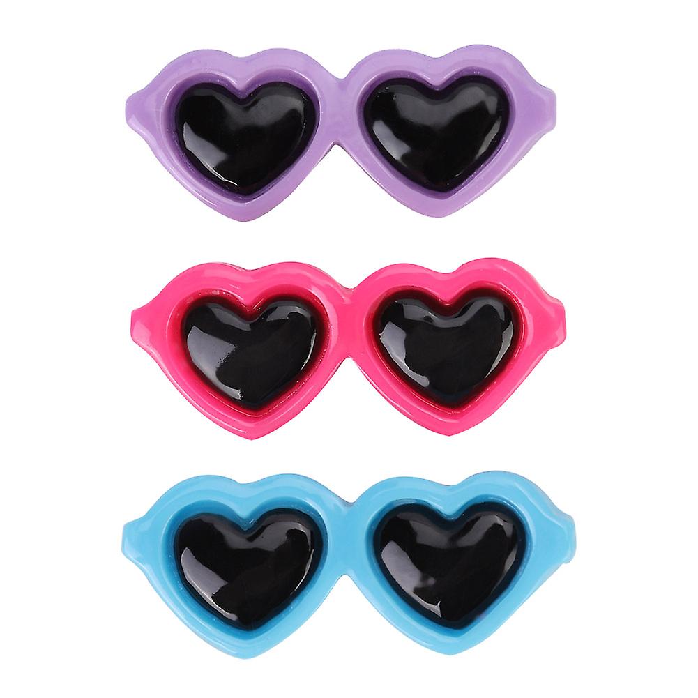 Lot de 3 pinces à cheveux pour animaux de compagnie, en forme de lunettes, accessoires de toilettage pour chat et petit chien (A)