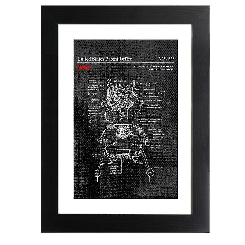 NASA Lunar Module Landing Blueprint Framed Print
