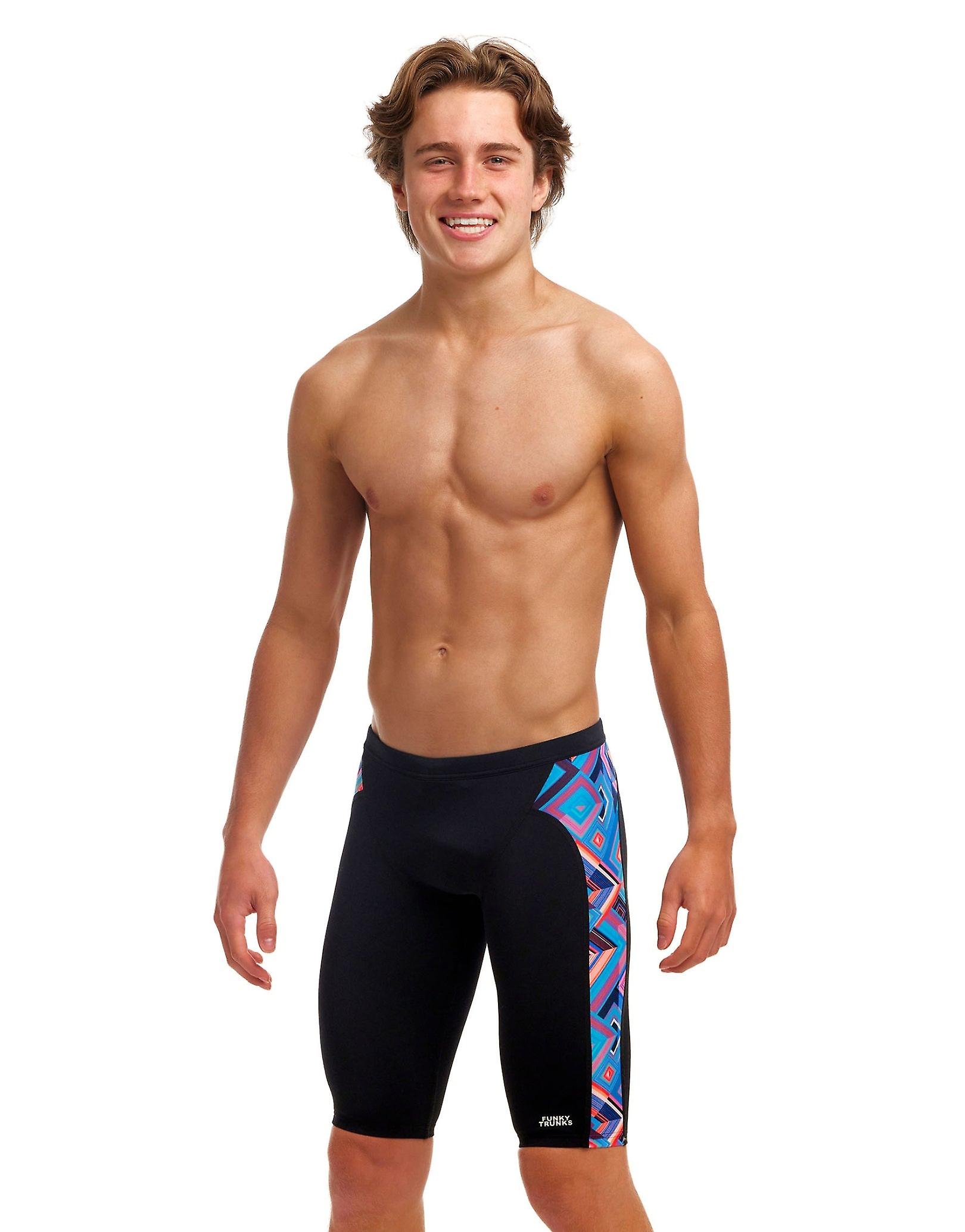 Funky Trunks Boys Boxed Up Swim Jammer - Black/Multi