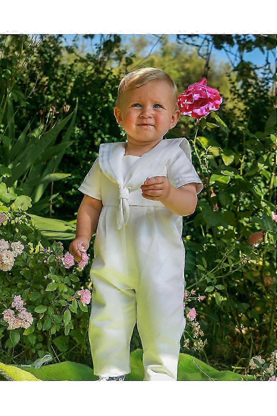 Baptism Suite In Optic White Sailor Suit Model. Grace Of Sweden