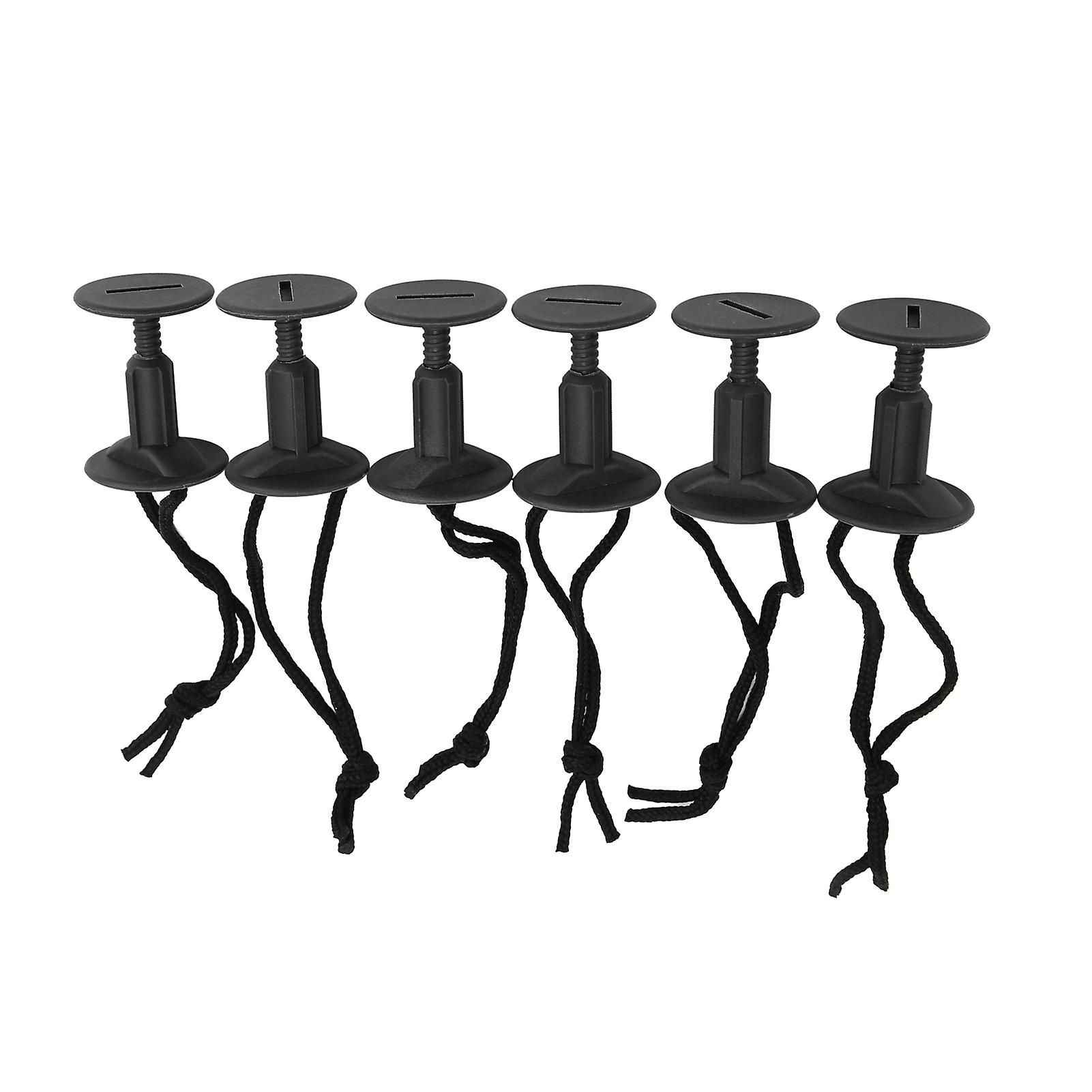 6Pcs Surfboard Leash Rope Plug Nylon Plastic Surf Leash Plug Surfboard AccessoryBlack
